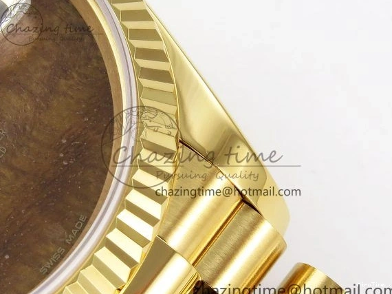 MiroTime 0324 Day Date 36 YG RAF Best Edition Brown Wave Dial on YG Bracelet A Effortless 1383